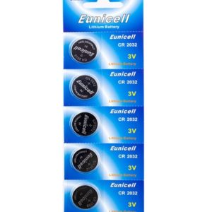 CR2032 battery pack of 5 eunicell brand 3V replacement lithium