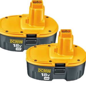 Dewalt 18v 4ah DC9096 replacement battery pack of two black and yellow