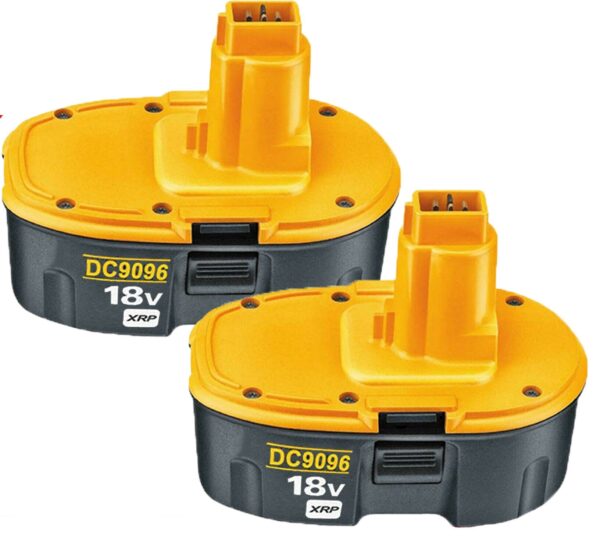 Dewalt 18v 4ah DC9096 replacement battery pack of two black and yellow