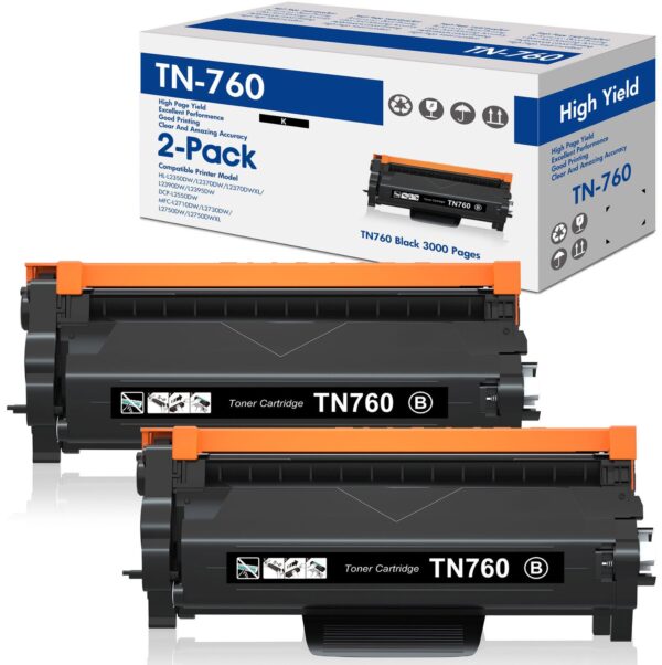 Brother TN-760 high yield ink toner pack of 2