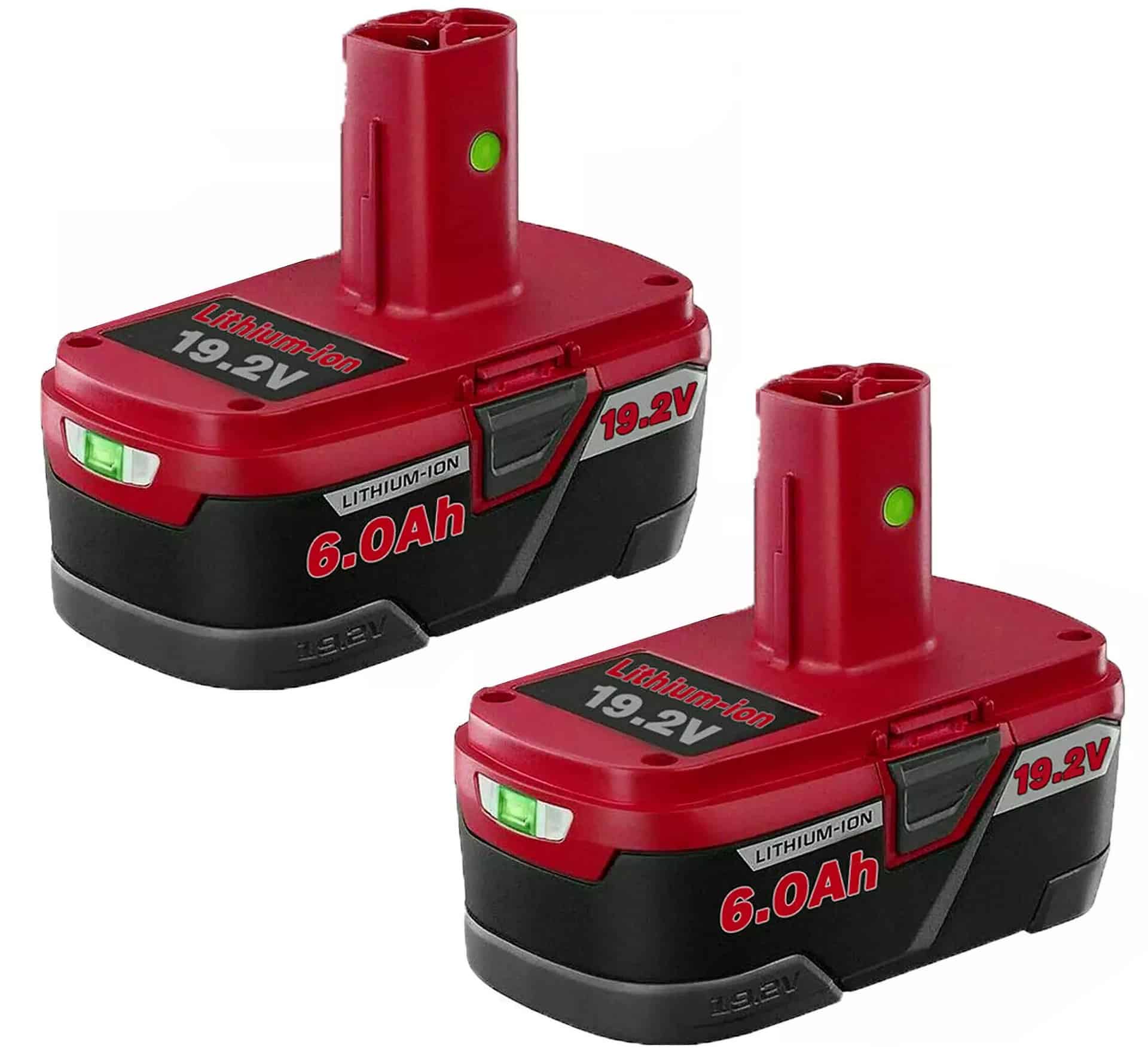 2 pack craftsman-19.2v-battery-6ah-compatible-black-and-red-