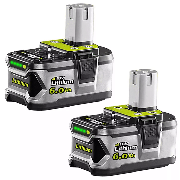 2 x Ryobi 18V Battery 6.0Ah Replacement ONE+ Plus Compatible P108 BPL-1815