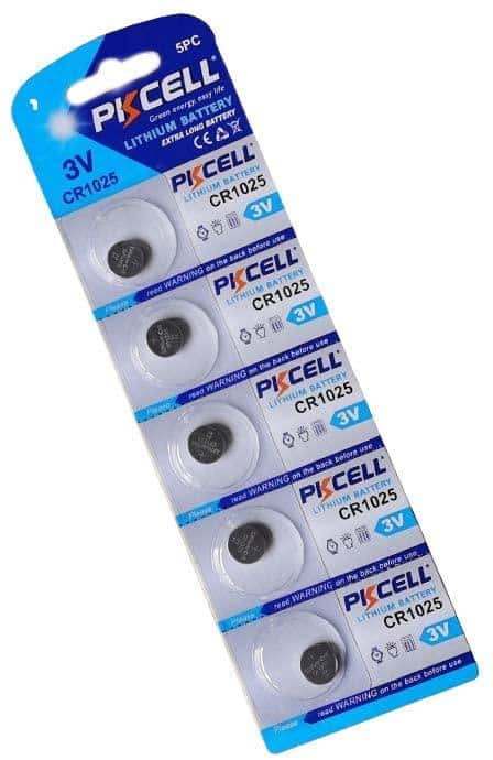 CR1025 Lithium Battery 3V Pack of 5