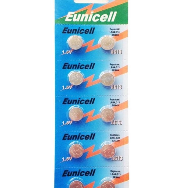 Eunicell AG13 battery pack of 10 1.5v alkaline button cell