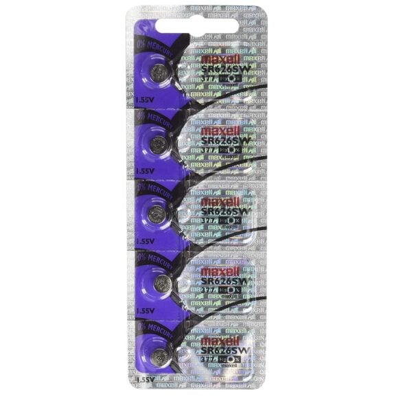 sr626sw maxell blister pack of 5 silver oxide batteries
