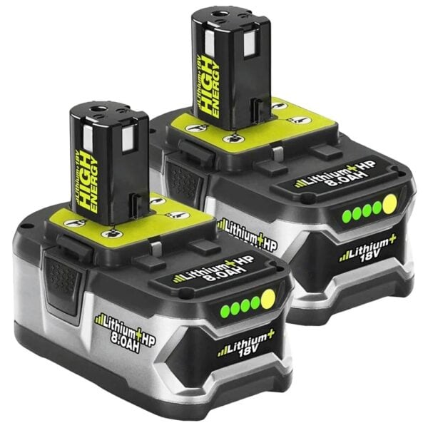 2 x Ryobi 18V Battery ONE+ Plus 8.0Ah Replacement for P108, BPL-1815, BPL1820