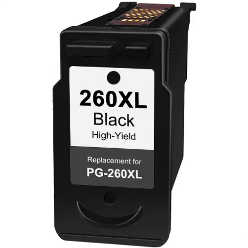 Canon 260XL Black Ink Cartridge - High-Yield - Remanufactured (Canon PG-260XL) - Compatible replacement black ink cartridge for Canon printers