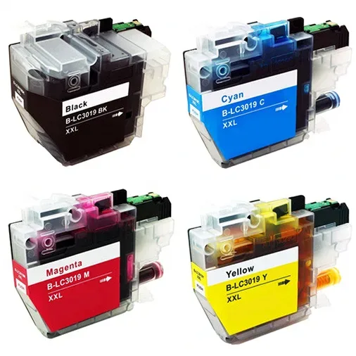 Compatible Brother LC3019 Ink Cartridge Set - Super High-Yield - 1 Black, 1 Each Color 4-Pack - Compatible replacement black 3,000 pgs, color 1,500 pgs ea. ink cartridges for Brother printers