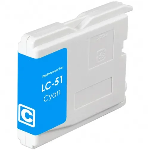 Compatible Brother LC51C Ink Cartridge - Cyan - Compatible replacement cyan ink cartridge for Brother printers