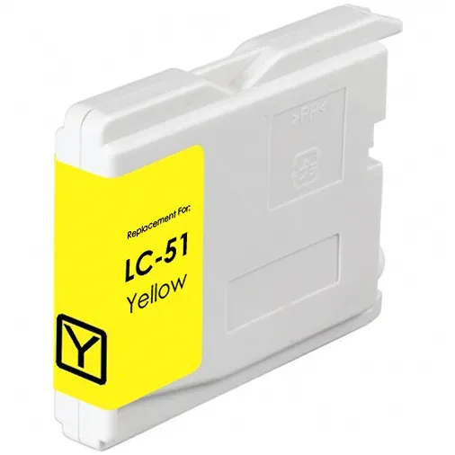 Compatible Brother LC51Y Ink Cartridge - Yellow - Compatible replacement yellow ink cartridge for Brother printers
