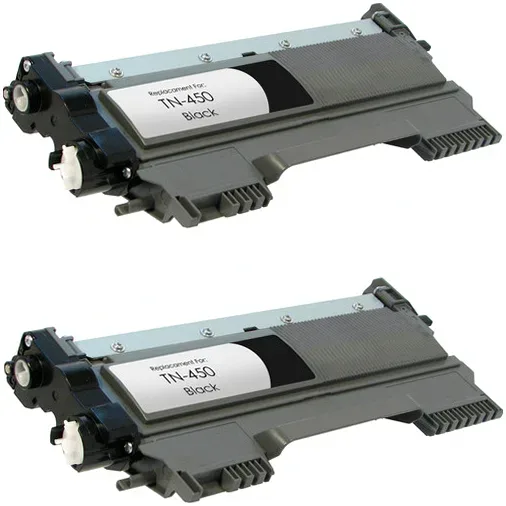 Compatible Brother TN450 Toner Cartridges - High-Yield (Replaces Brother TN420) - 2-Pack - Compatible replacement black toner cartridge for Brother printers