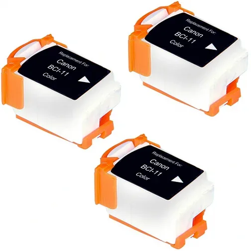 Compatible Canon BCI-11Clr Color Ink Cartridge (3-Pack) - Compatible replacement color ink cartridge for Canon printers