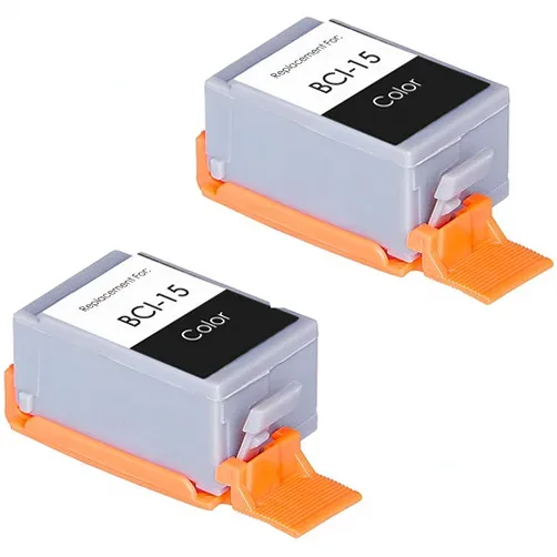 Compatible Canon BCI-15 Color Ink Cartridges - 2-Pack (8191A003) - Compatible replacement color ink cartridge for Canon printers