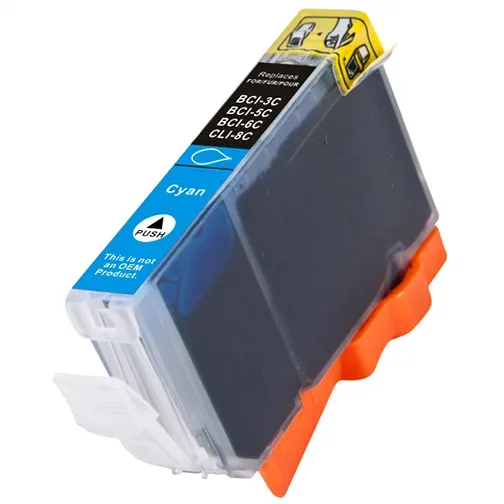 Compatible Canon BCI-3eC Cyan Ink Cartridge (4480A003) - Compatible replacement cyan ink cartridge for Canon printers