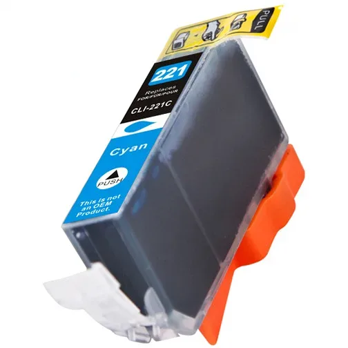 Compatible Canon CLI-221C Cyan Ink Cartridge - Compatible replacement cyan ink cartridge for Canon printers