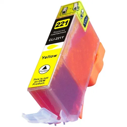 Compatible Canon CLI-221Y Yellow Ink Cartridge - Compatible replacement yellow ink cartridge for Canon printers