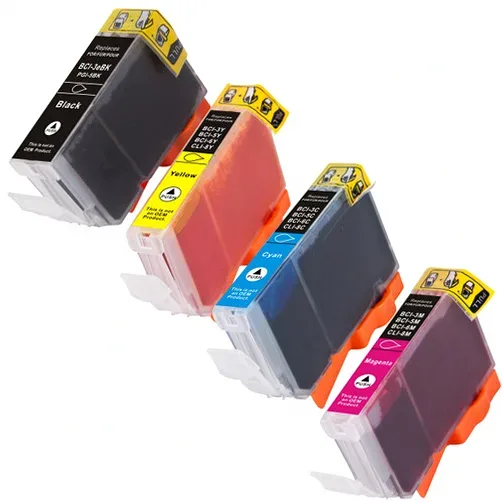 Compatible Canon PGI-5 and CLI-8 Ink Cartridges - 1 Black, 1 Cyan, 1 Magenta, 1 Yellow (4-Pack) - Compatible replacement black 650 pgs , color 280 pgs ink cartridge for Canon printers