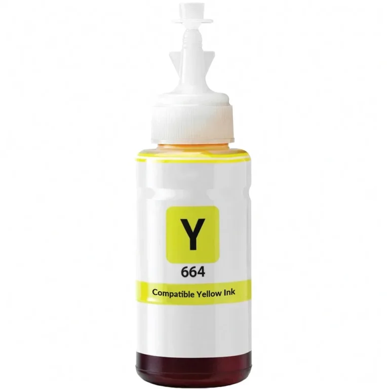 Compatible Epson 664 Yellow Ink Bottle (T664420-S) - Compatible replacement yellow ink bottle for Epson printers