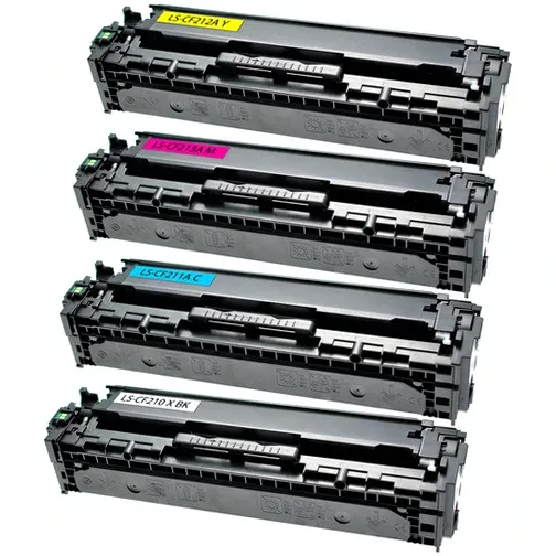 Compatible HP 131X and 131A Toner Cartridge Set - 1 Black, 1 Ea Color (4-Pack) - Compatible replacement black 2,400 pgs , color 1800 pgs toner cartridge for HP printers