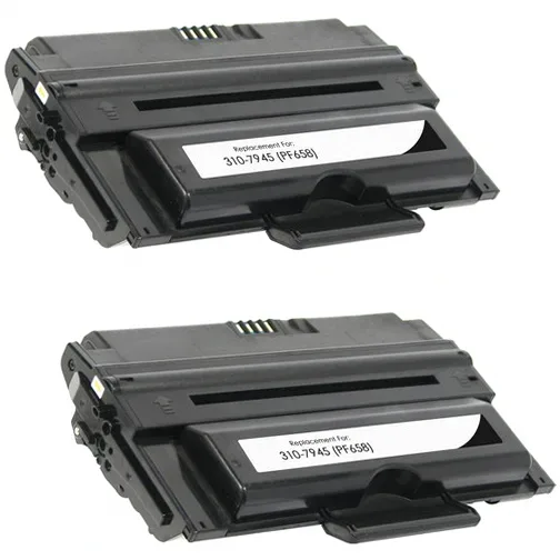 Dell 1815 Compatible Toner Cartridge, PF658 (310-7945) - 2 Pack - Compatible replacement black toner cartridge for Dell printers
