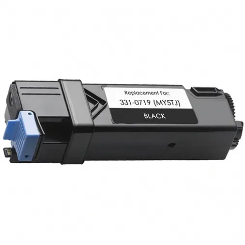 Dell 2150 and Dell 2155 Black Compatible Toner Cartridge (331-0719), MY5TJ - Compatible replacement black toner cartridge for Dell printers