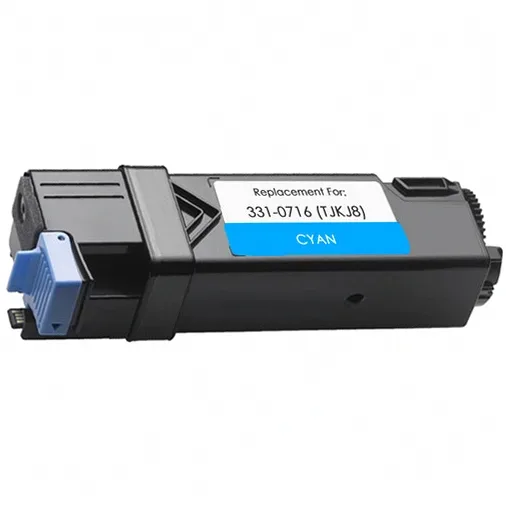 Dell 2150 and Dell 2155 Cyan Compatible Toner Cartridge (331-0716), THKJ8 - Compatible replacement cyan toner cartridge for Dell printers