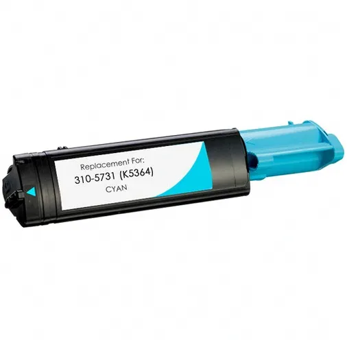 Dell 3100cn and Dell 3000cn Cyan Compatible Toner Cartridge (310-5731), K5364 - Compatible replacement cyan toner cartridge for Dell printers