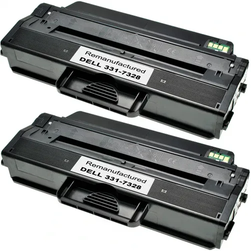 Dell B1260 and Dell B1265 Compatible Black Toner Cartridge (331-7328) - 2 Pack - Compatible replacement black toner cartridge for Dell printers