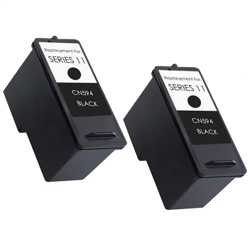 Dell Series 11 Remanufactured Black Ink Cartridge (CN594) - 2 Pack - Compatible replacement black ink cartridge for Dell printers