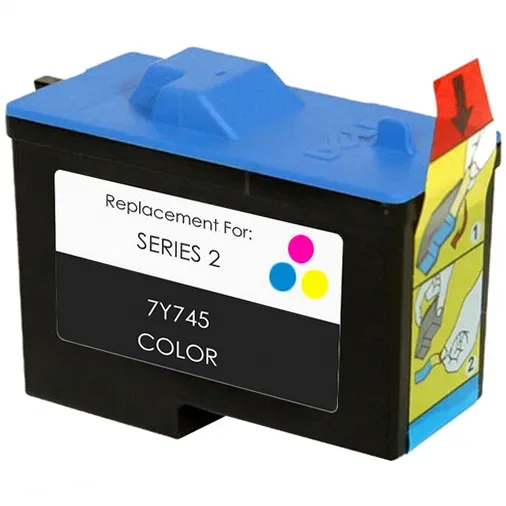 Dell Series 2 Color Remanufactured Ink Cartridge (7Y745) - Compatible replacement color ink cartridge for Dell printers