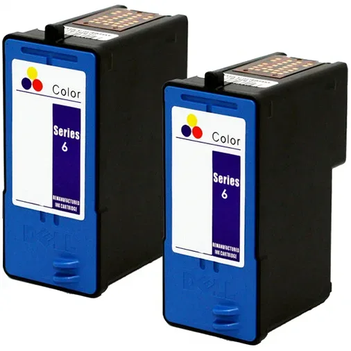 Dell Series 6 Color Remanufactured Ink Cartridge (PG324, JF333) - 2 Pack - Compatible replacement color ink cartridge for Dell printers