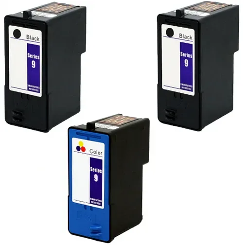 Dell Series 9 Black and Color Remanufactured Ink Combo, 2 Black (MK992) and 1 Color (MK993) - 3 Pack - Compatible replacement black 300 pgs , color 350 pgs ink cartridge for Dell printers