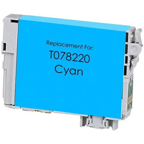 Epson 78 Cyan Ink Cartridge - Remanufactured (T078220) - Compatible replacement cyan ink cartridge for Epson printers