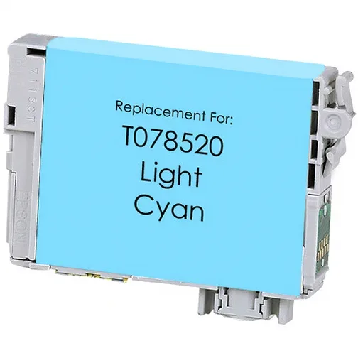 Epson 78 Light Cyan Ink Cartridge - Remanufactured (T078520) - Compatible replacement light cyan ink cartridge for Epson printers