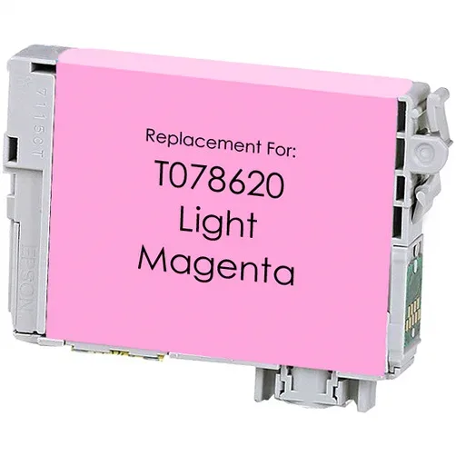 Epson 78 Light Magenta Ink Cartridge - Remanufactured (T078620) - Compatible replacement light magenta ink cartridge for Epson printers