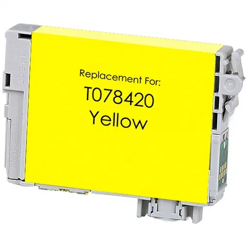 Epson 78 Yellow Ink Cartridge - Remanufactured (T078420) - Compatible replacement yellow ink cartridge for Epson printers