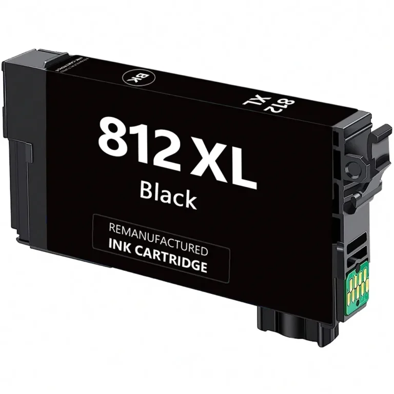Epson 812 Black Ink Cartridge - High-Yield - Remanufactured (T812XL120) - Compatible replacement black ink cartridge for Epson printers
