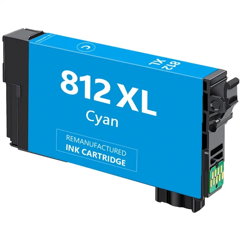 Epson 812 Cyan Ink Cartridge - High-Yield - Remanufactured (T812XL220) - Compatible replacement cyan ink cartridge for Epson printers