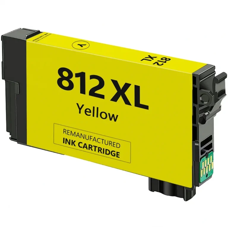 Epson 812 Yellow Ink Cartridge - High-Yield - Remanufactured (T812XL420) - Compatible replacement yellow ink cartridge for Epson printers