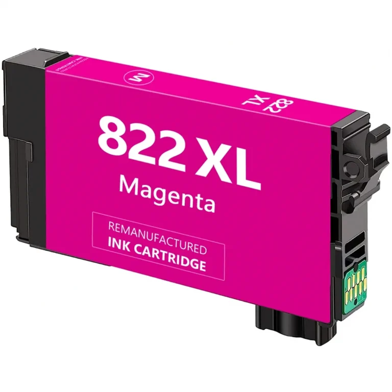 Epson 822 Magenta Ink Cartridge - High-Yield - Remanufactured (T822XL320) - Compatible replacement magenta ink cartridge for Epson printers