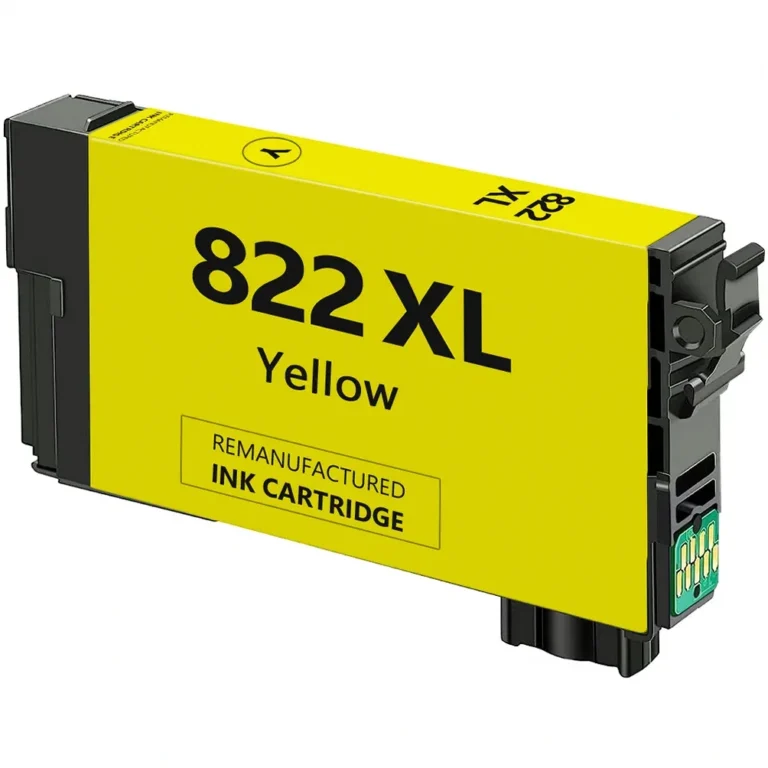 Epson 822 Yellow Ink Cartridge - High-Yield - Remanufactured (T822XL420) - Compatible replacement yellow ink cartridge for Epson printers