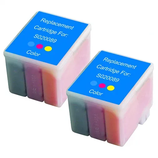 Epson S020089 Color Remanufactured Ink Cartridge - 2 Pack - Compatible replacement color ink cartridge for Epson printers