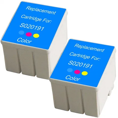 Epson S020191 Color Remanufactured Ink Cartridge - 2 Pack - Compatible replacement color ink cartridge for Epson printers