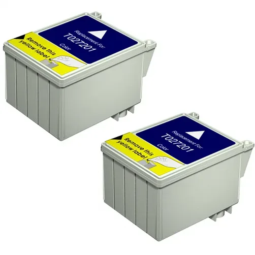 Epson T027201 Color Remanufactured Ink Cartridge - 2 Pack - Compatible replacement color ink cartridge for Epson printers