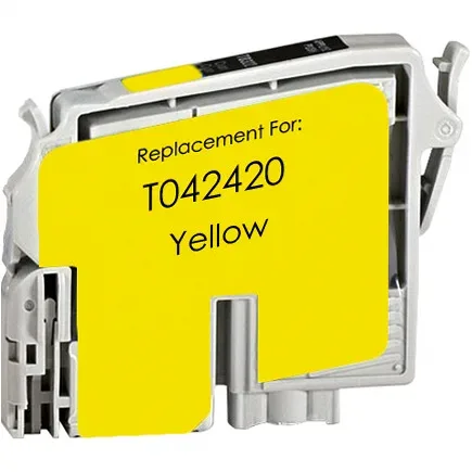 Epson T042420 Yellow Remanufactured Ink Cartridge - Compatible replacement yellow ink cartridge for Epson printers