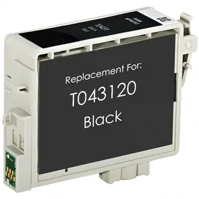Epson T043120 Black Remanufactured Ink Cartridge - Compatible replacement black ink cartridge for Epson printers
