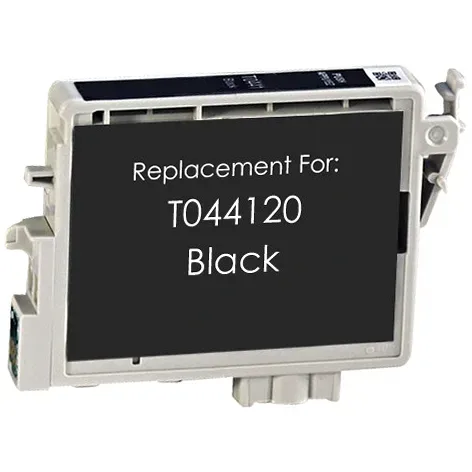 Epson T044120 Black Remanufactured Ink Cartridge - Compatible replacement black ink cartridge for Epson printers