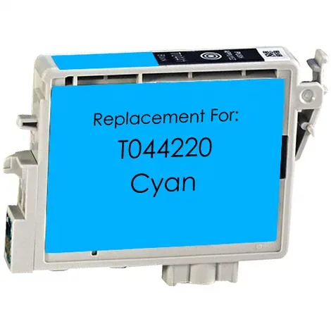 Epson T044220 Cyan Remanufactured Ink Cartridge - Compatible replacement cyan ink cartridge for Epson printers