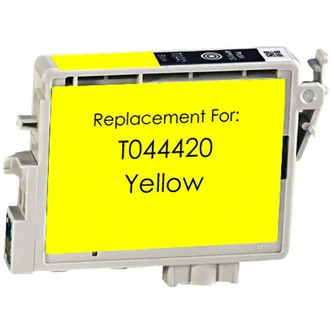 Epson T044420 Yellow Remanufactured Ink Cartridge - Compatible replacement yellow ink cartridge for Epson printers