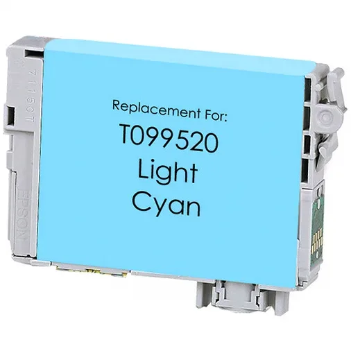 Epson T099520 Light Cyan Ink Cartridge - Remanufactured (T099520) - Compatible replacement light cyan ink cartridge for Epson printers